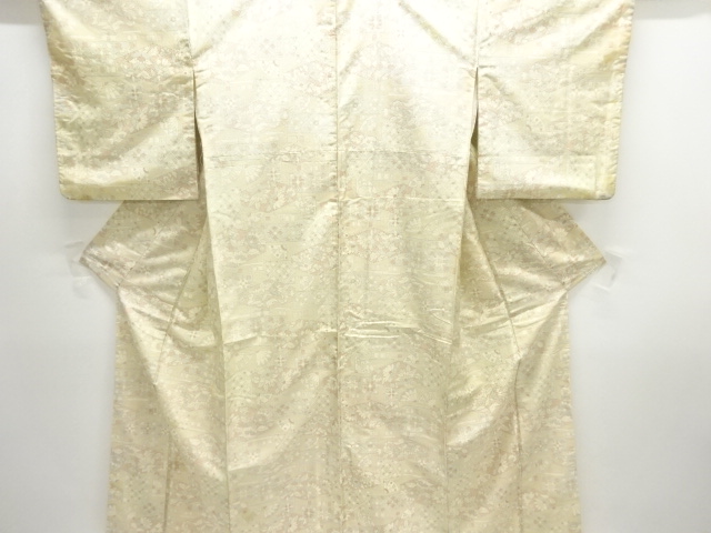 JAPANESE KIMONO / ANTIQUE KIMONO / SILK / OSHIMA TSUMUGI / FLOWER